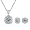 Fashionable Hairui S925 Silver Plated Platinum Moissanite Diamond Pendant Earnail Set 2
